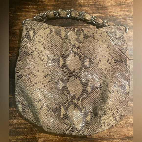 Michael Kors snakeskin shoulder bag EDGY FEMININE - Picture 1 of 15